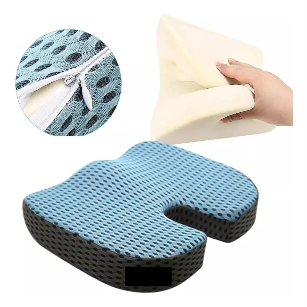 Cojin De Espuma Asiento Silla Coxis Forma U Funda Lavable
