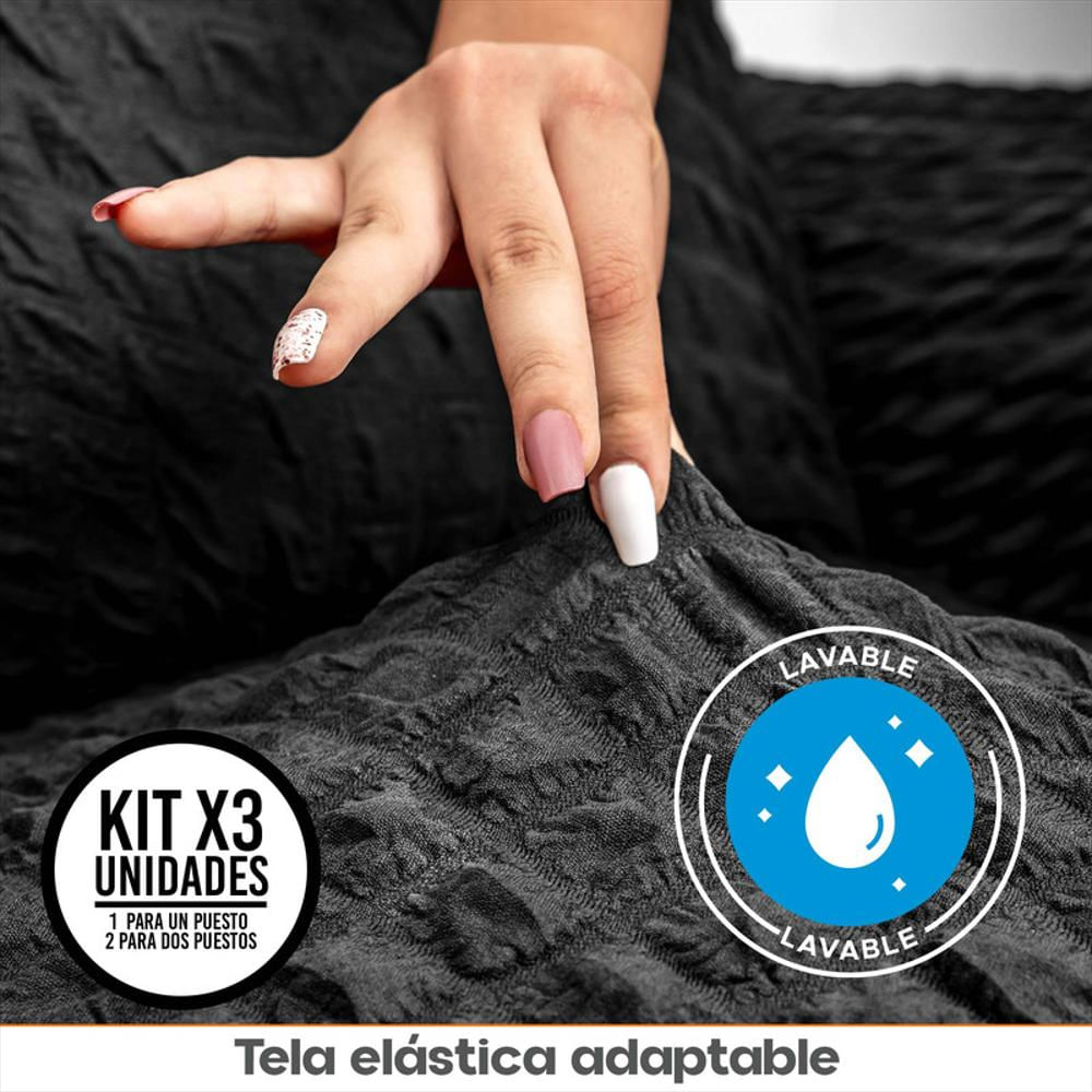 Combo X3 Fundas Elásticas Sofá: 1 Un Puesto + 2 Dos Puestos img #4