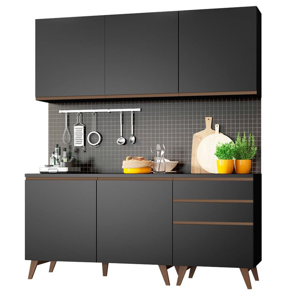 Cocina Integral Reims 1.80 M Con Encimera Negro