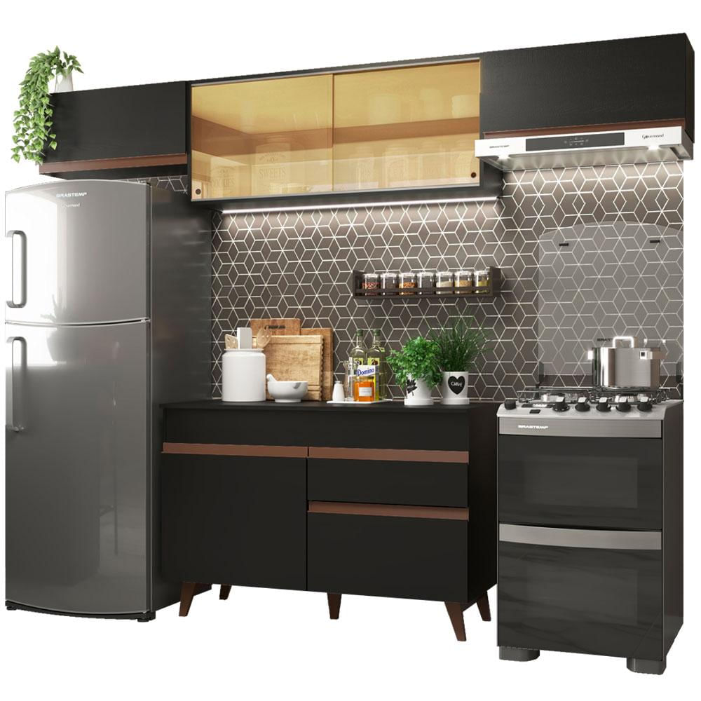 Cocina Integral Reims 2.60 M Con Encimera Negro 03