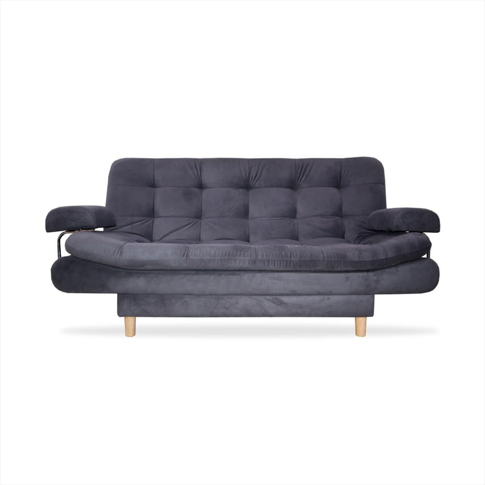 Sofa Cama Keller Con Brazos Gris + Cojines