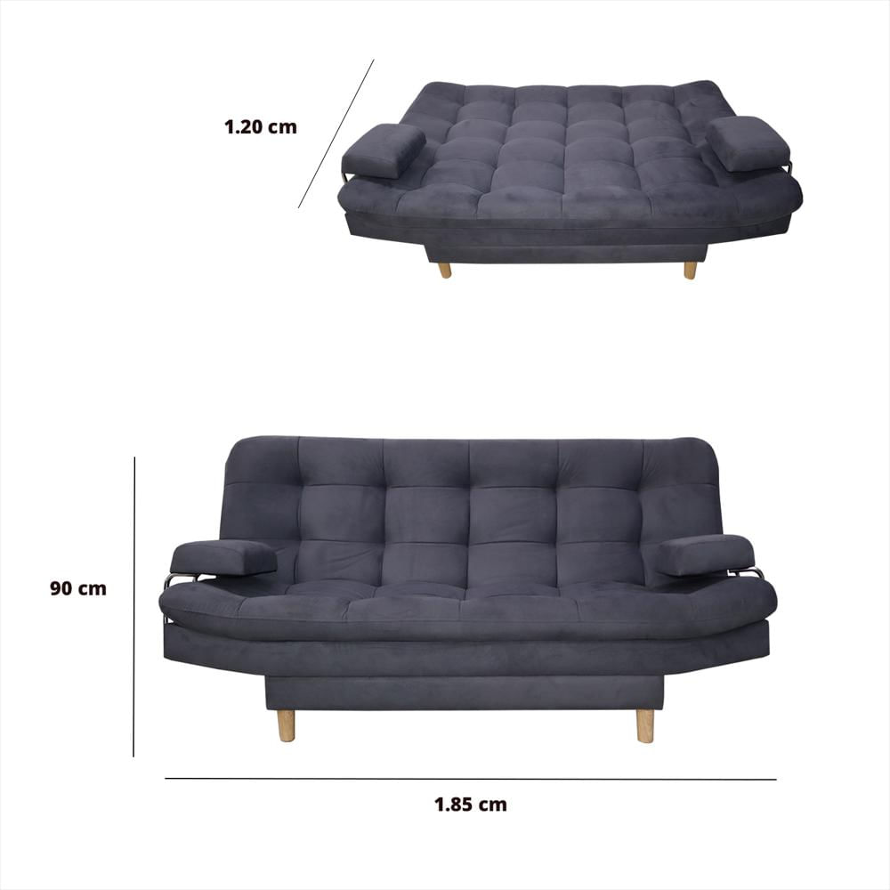 Sofa Cama Hauser Con Brazos Gris + Cojines img #5