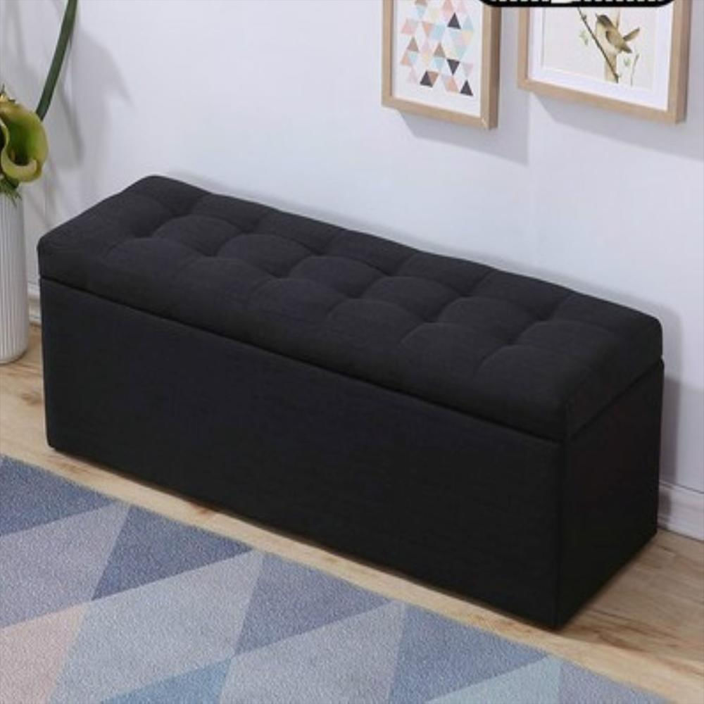 Puff Baul 80X40 Negro Tela