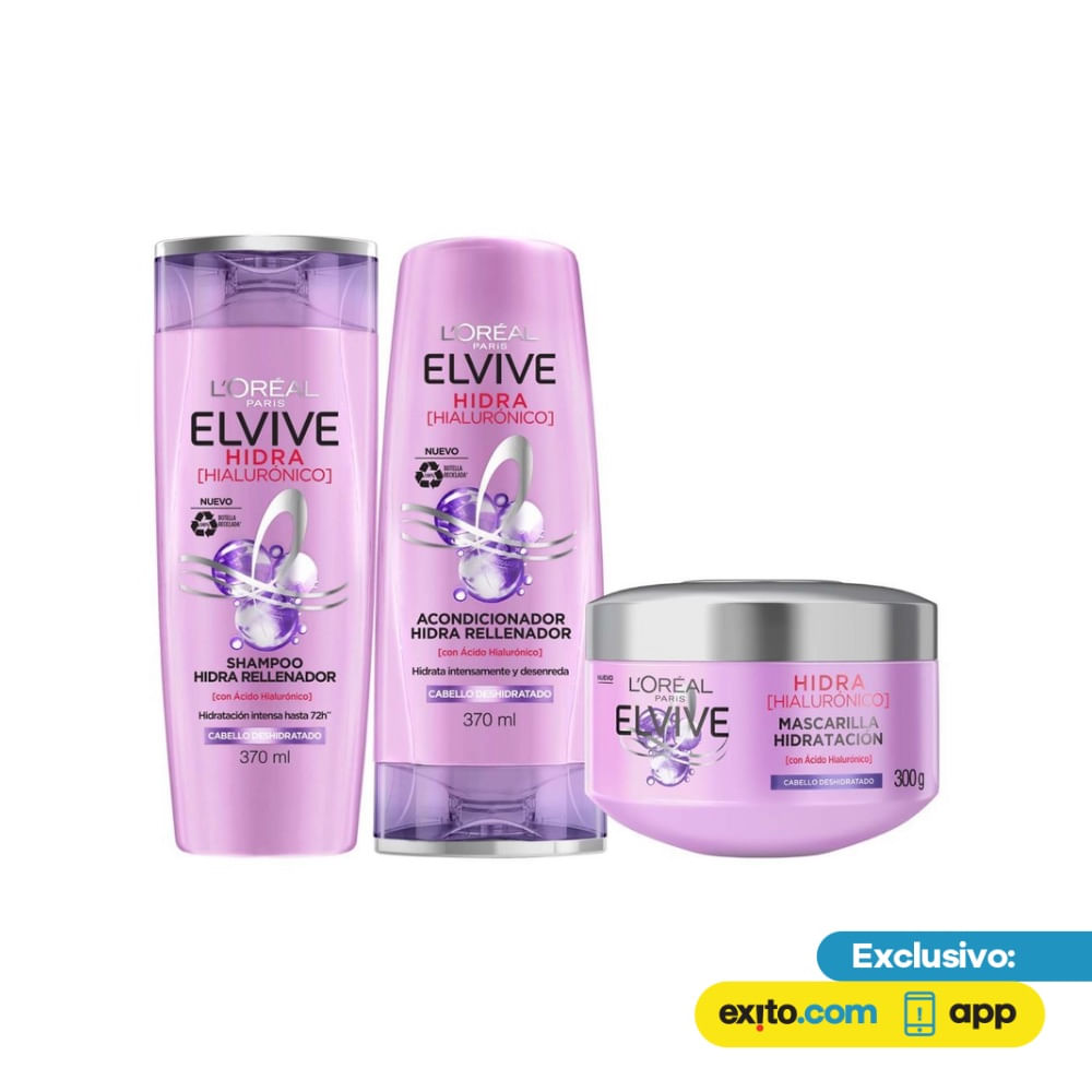 Pack Elvive Hialurónico Shampoo 370ml + Acondicionador 370 ml+ Mascarilla 300g img #1
