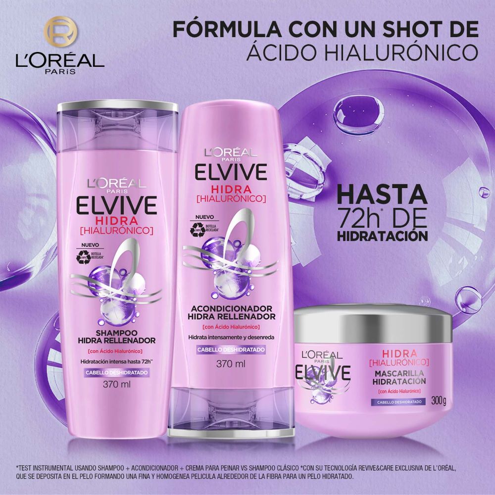 Pack Elvive Hialurónico Shampoo 370ml + Acondicionador 370 ml+ Mascarilla 300g img #2