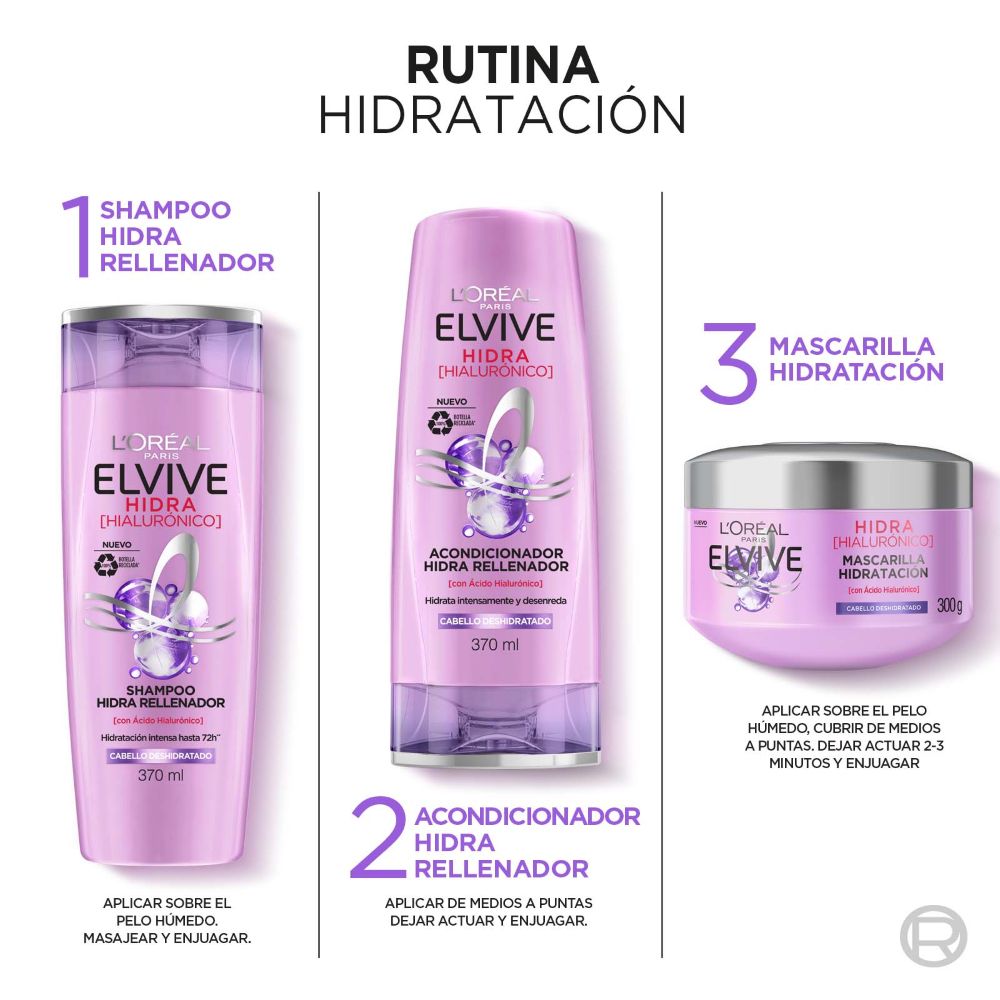 Pack Elvive Hialurónico Shampoo 370ml + Acondicionador 370 ml+ Mascarilla 300g img #6