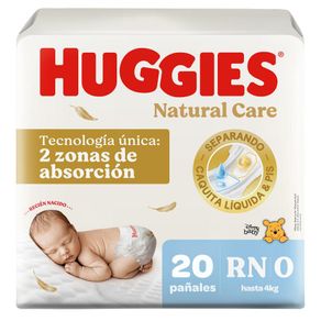 Pañales  HUGGIES Natural care etapa 0 recién nacido (20  und)
