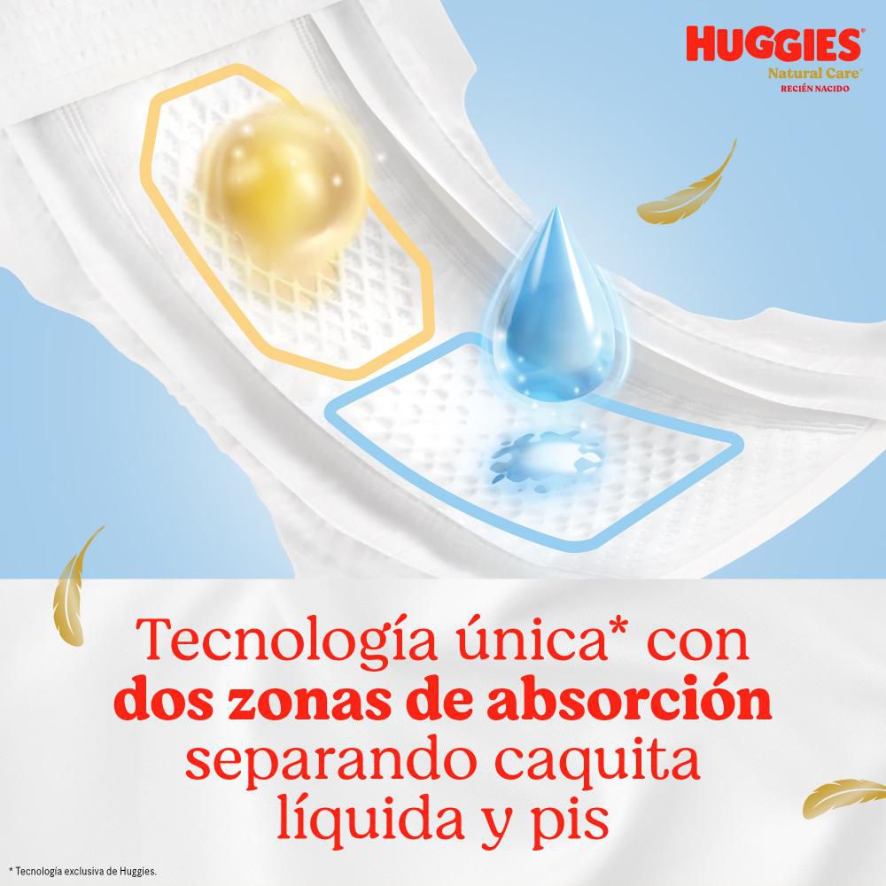 Pañales HUGGIES natural care etapa 0 recién nacido (20  und) img #2