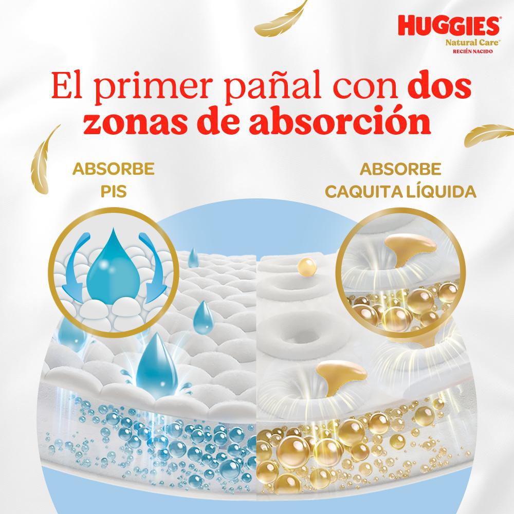 Pañales HUGGIES natural care etapa 0 recién nacido (20  und) img #4