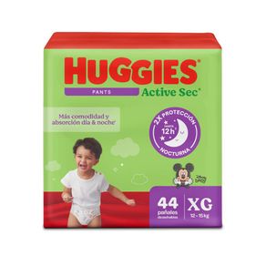 Pañales HUGGIES Active sec pants etapa 4  XG (44  und)
