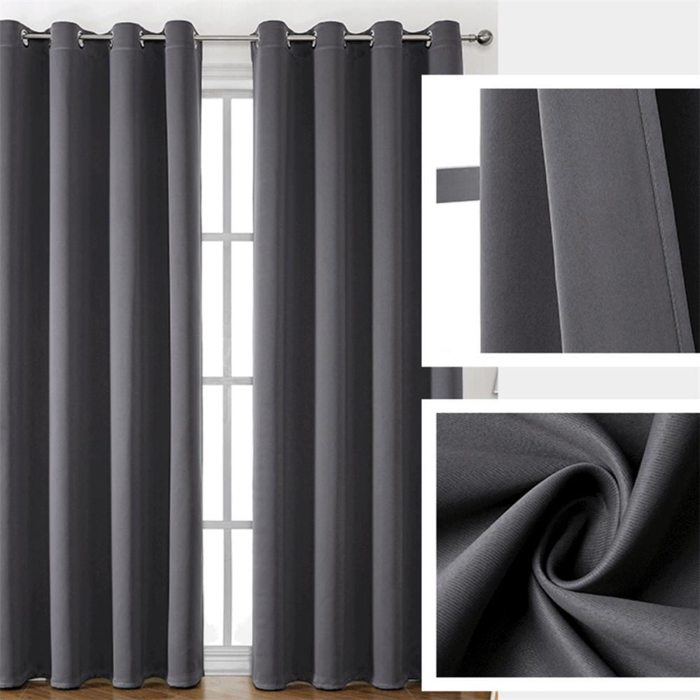 Cortina Blackout Tipo Lino220 X 140 Cm Gris Oscuro