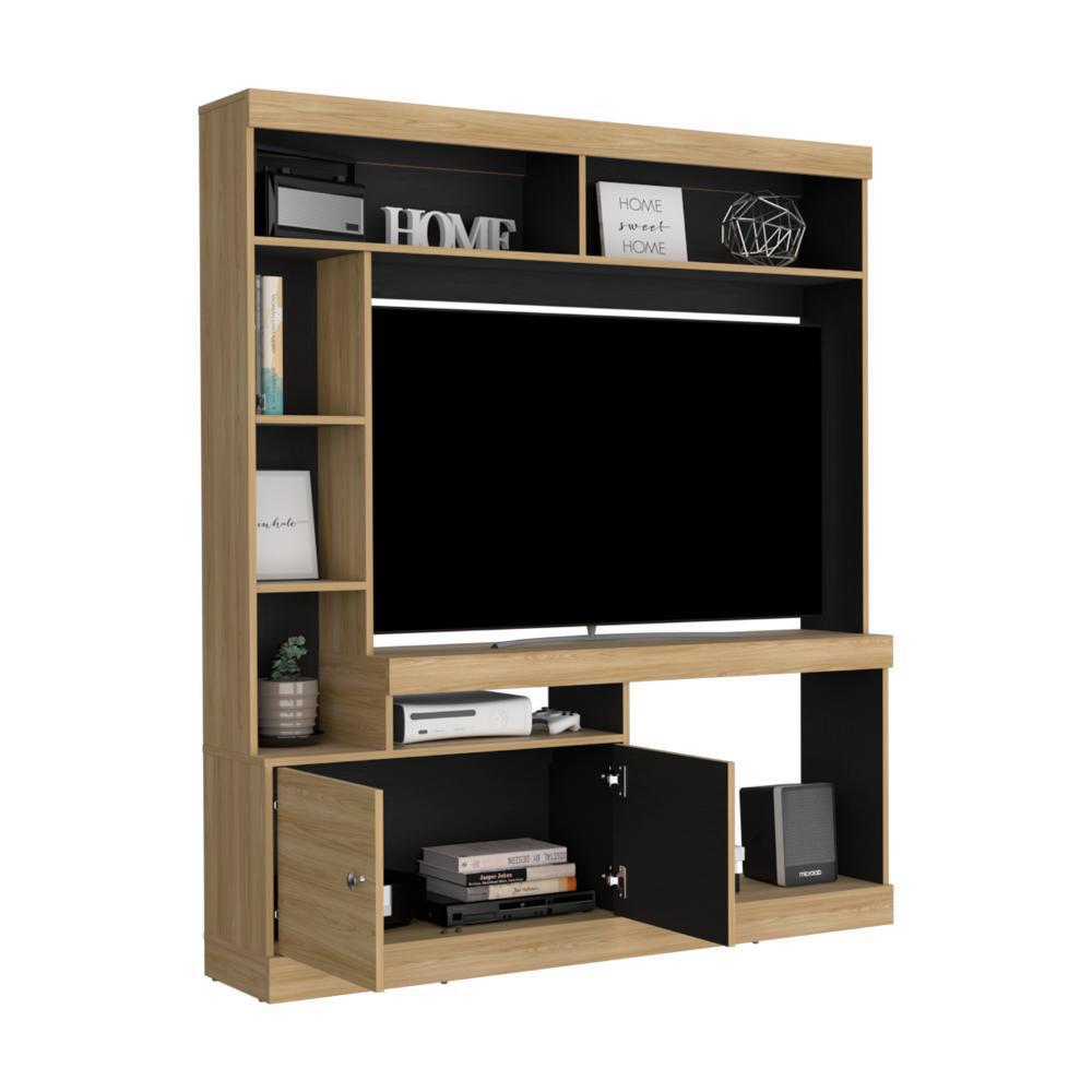 Mesa Para Tv Roy, Fresno Europeo Y Wengue, Con Espacio Para Televisor De 55 Pulgadas Mesa Para Tv Roy, Fresno Europeo Y Wengue, Con Espacio Para Televisor De 55 Pulgadas