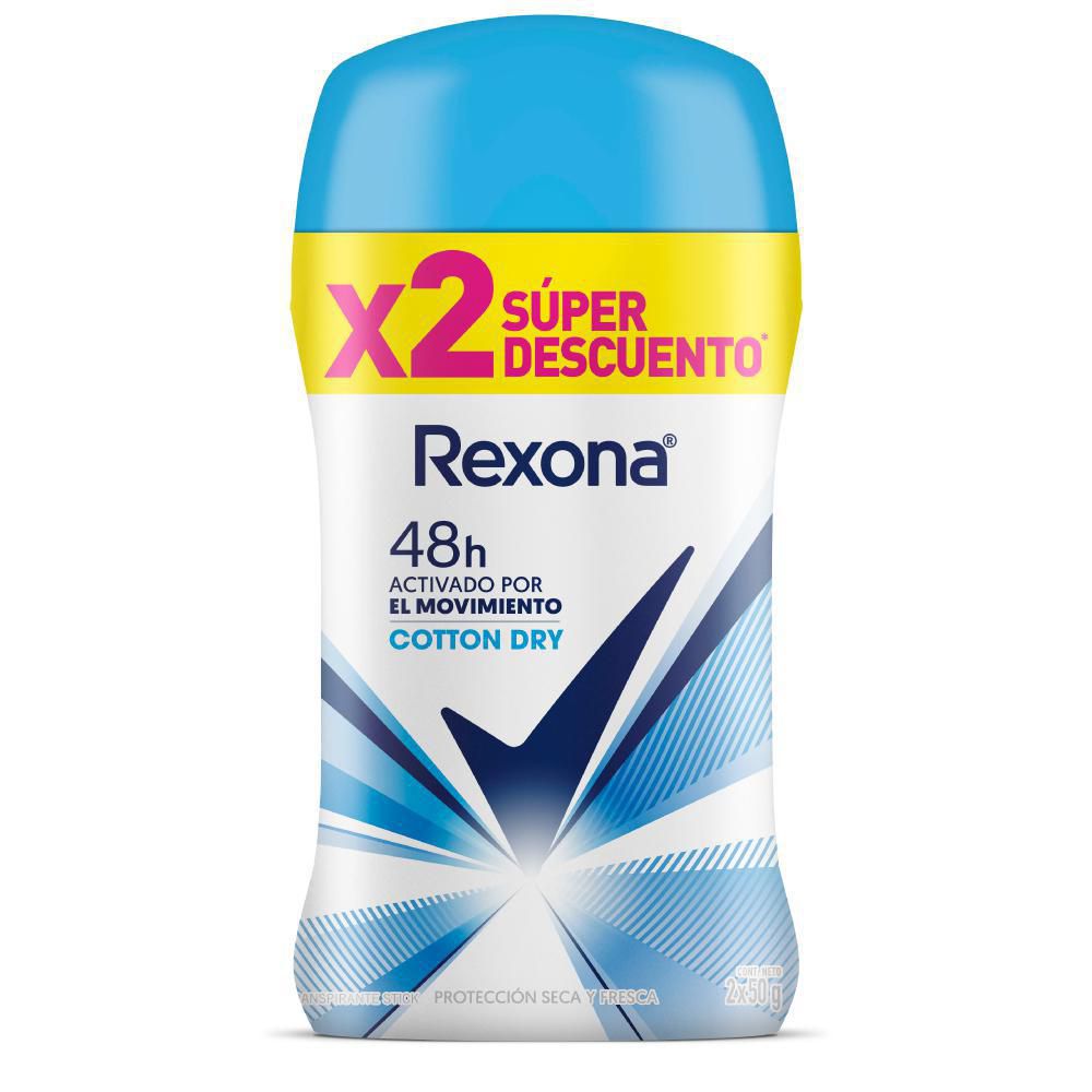 Desodorante REXONA stick cotton barra (100  gr) img #1