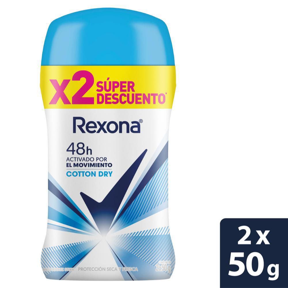 Desodorante REXONA stick cotton barra (100  gr) img #2