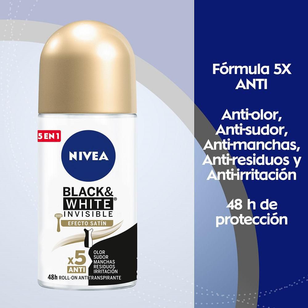 Desodorante NIVEA black & white mujer roll on  (50  ml) img #3