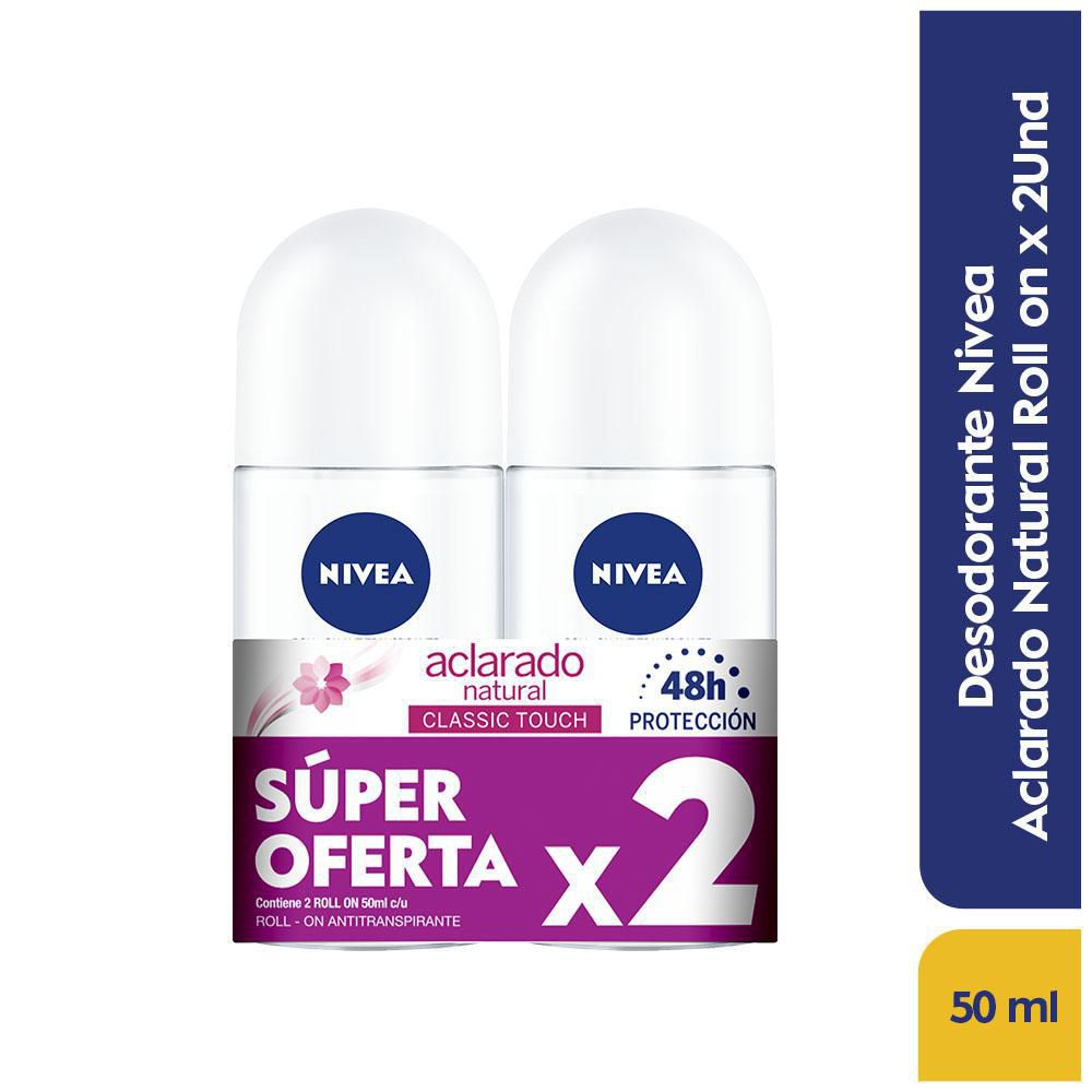 Desodorante NIVEA aclarado natural roll on (100  ml)