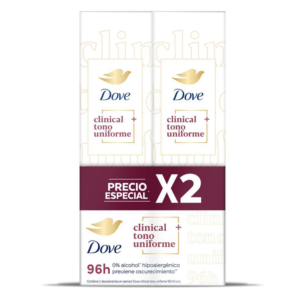 Desodorante DOVE aerosol clinical tono uniforme (178  gr) img #1