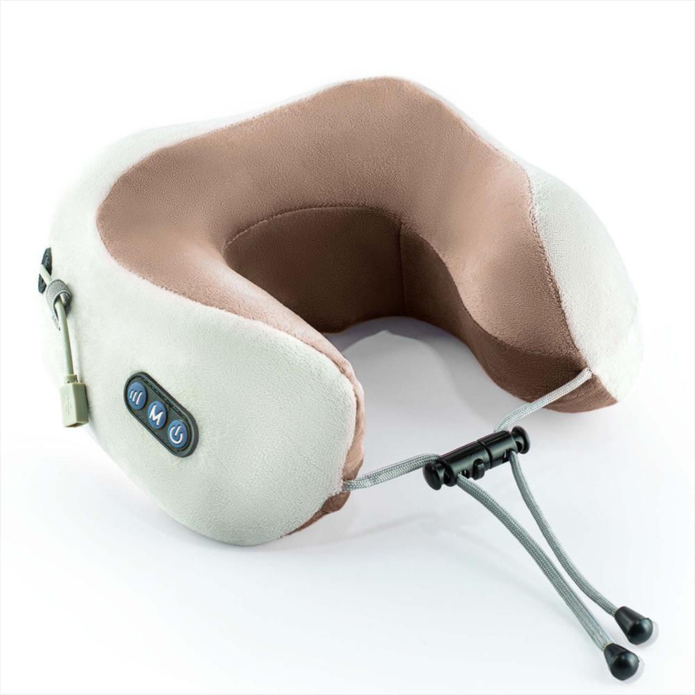 Almohada Masajeadora Cervical Eléctrica Para Cuello En U Café