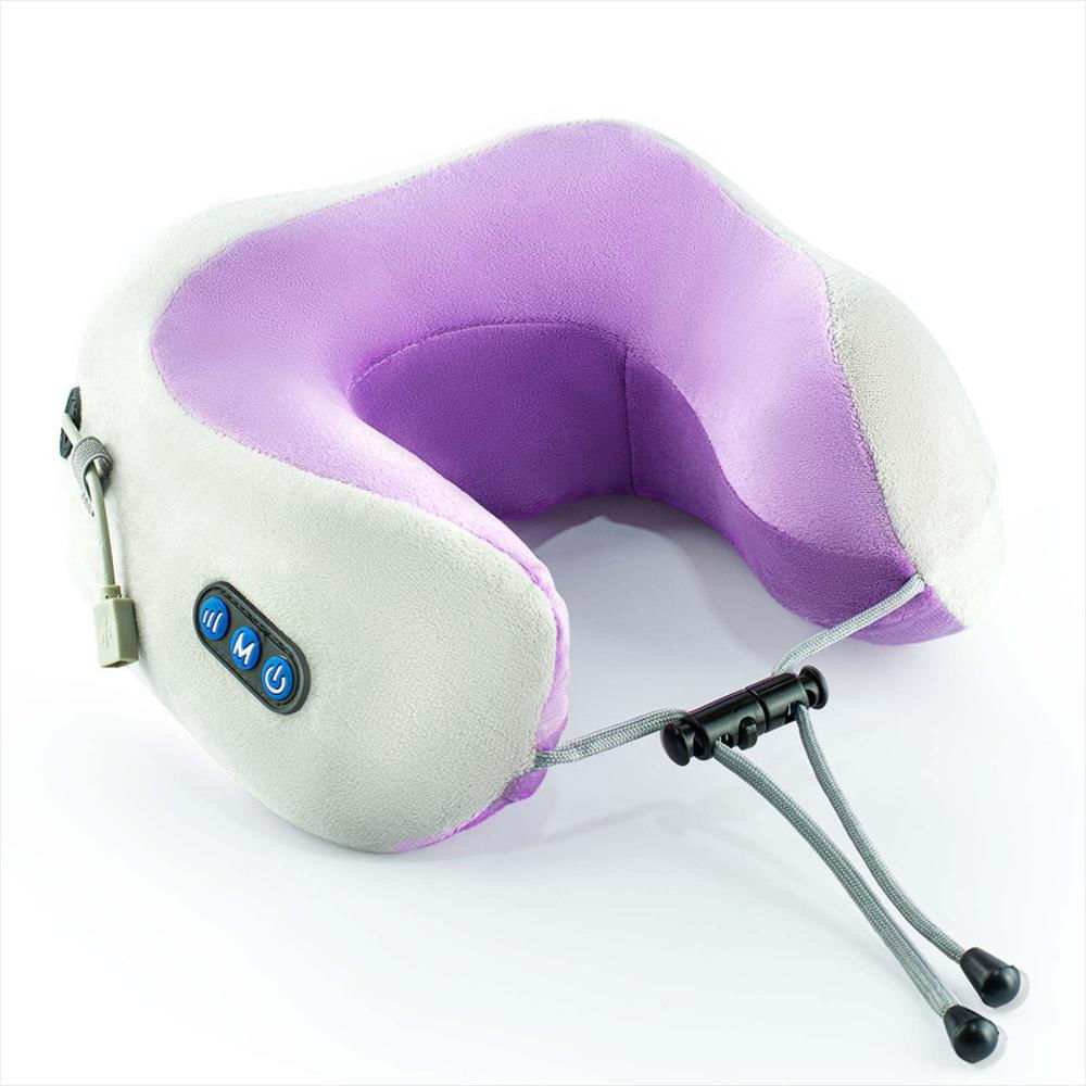 Almohada Masajeadora Cervical Eléctrica Para Cuello En U Morado