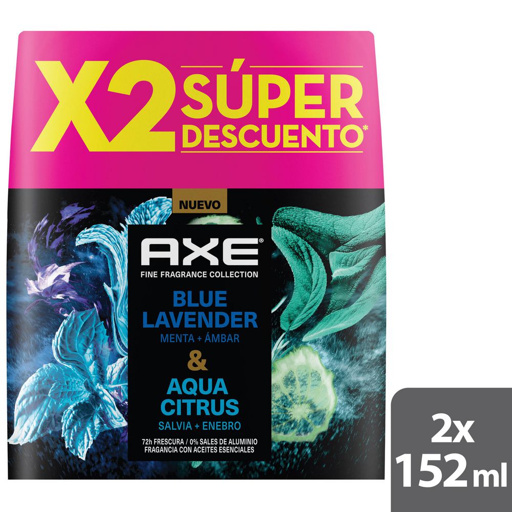 Desodorante AXE aqua citrus & green geranium (304  ml) img #2