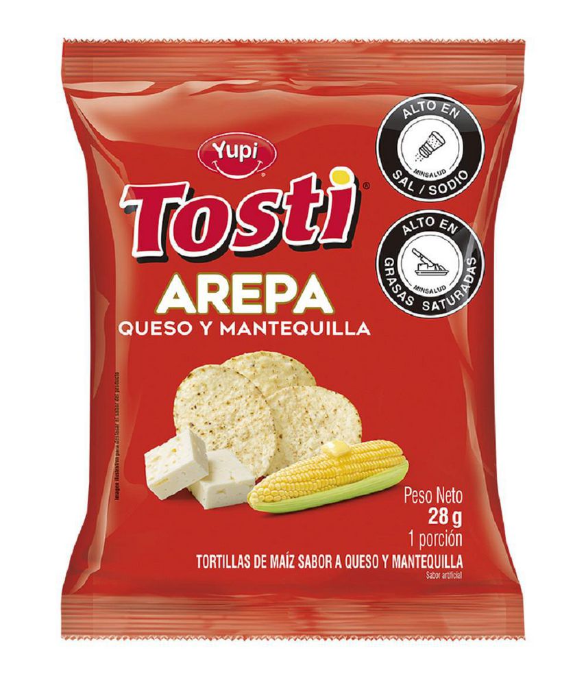 Tosti arepas TOSTI PIZZA sabor a queso y mantequilla (336  gr) img #1