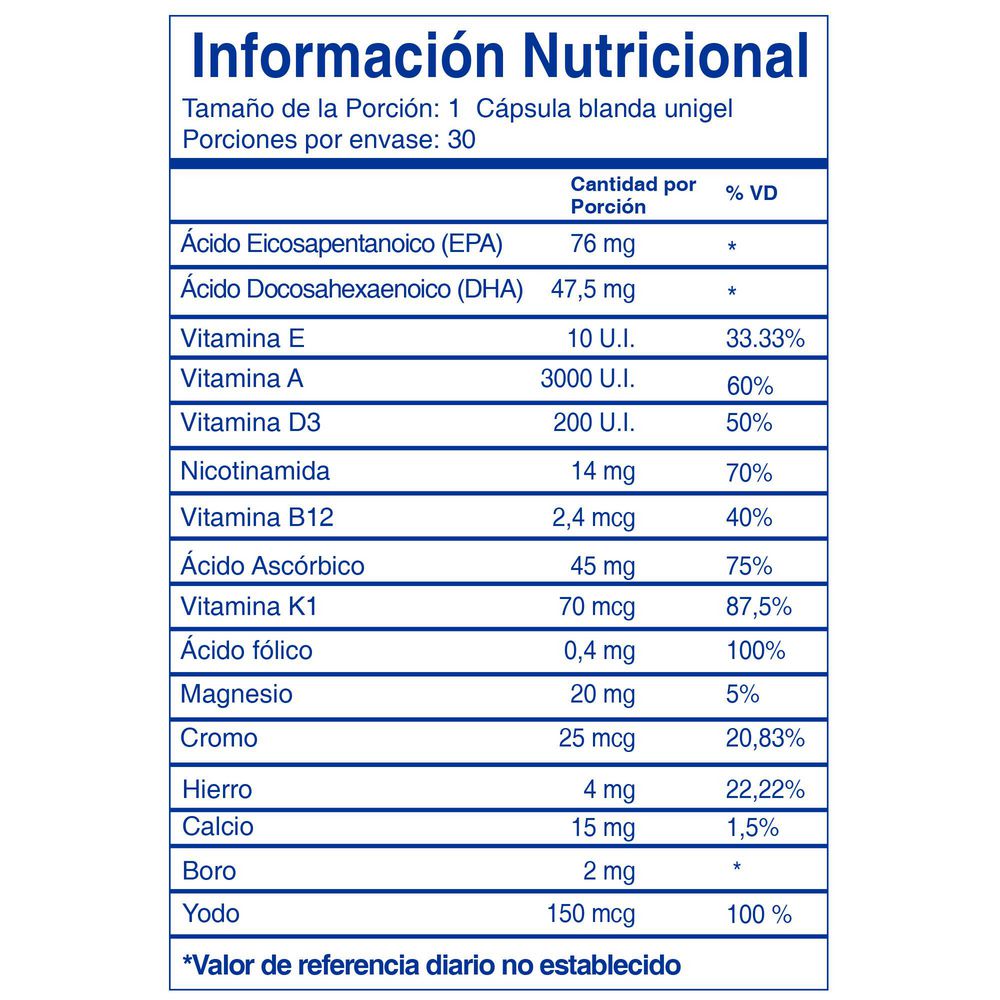Cápsulas BENET unigel multivitaminas mujer (30  und) img #3
