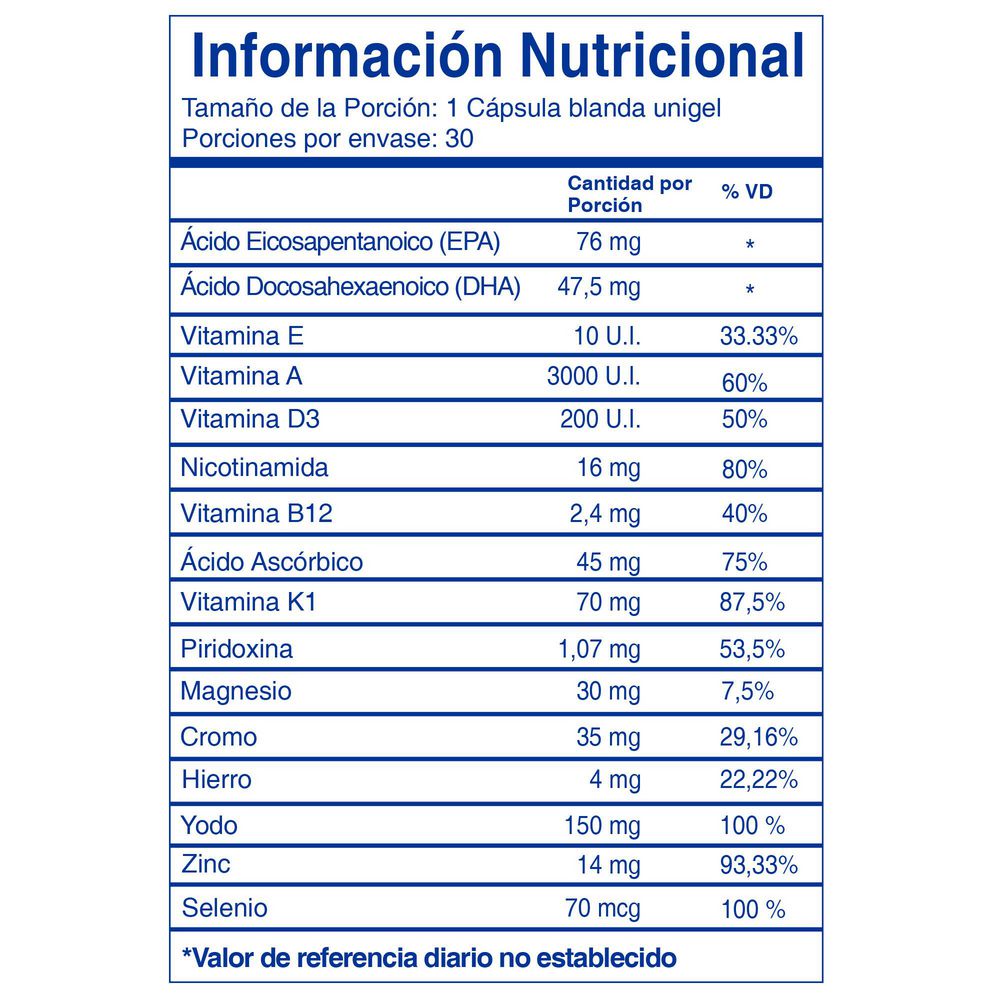 Cápsulas BENET unigel multivitaminas hombre (30  und) img #3