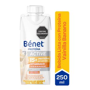 Bebida líquida BENET base proteína de soya vainilla (250  ml)