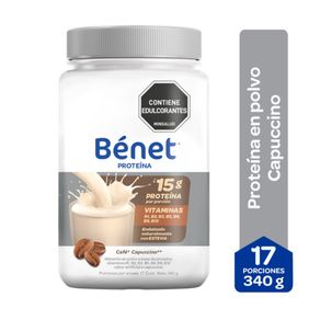 Proteína en polvo BENET café capuccino (340  gr)