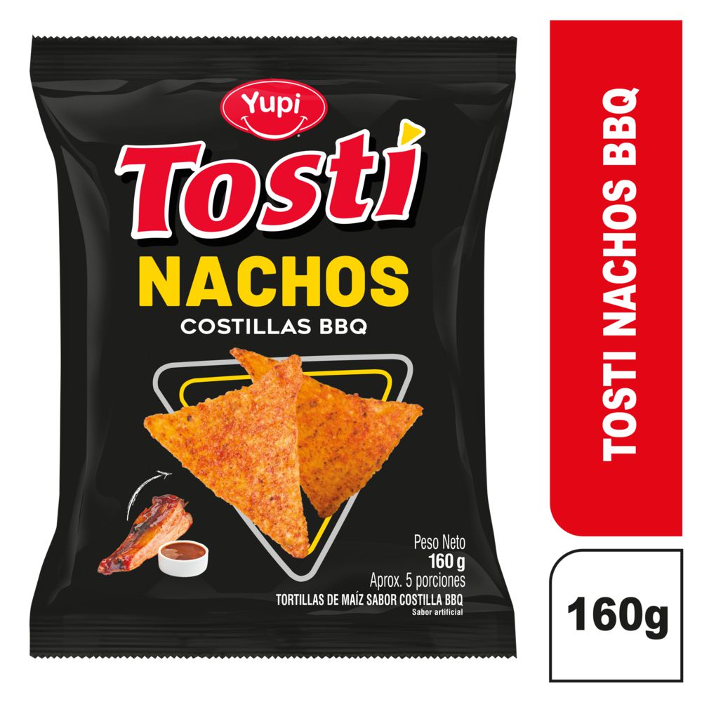 Pasabocas TOSTI PIZZA nachos costilla BBQ (160  gr) img #1