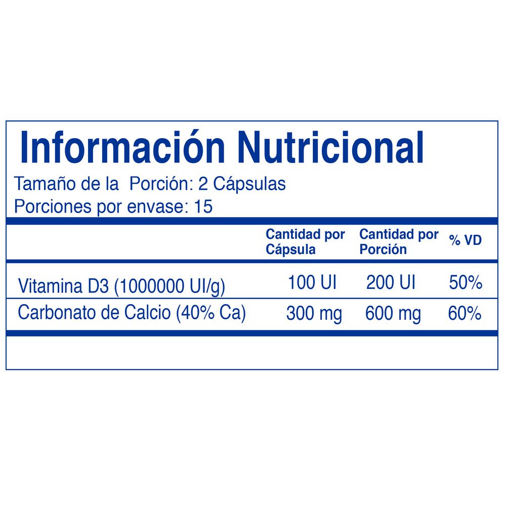 Cápsulas BENET De Calcio Más Vitaminas (59  gr) img #3