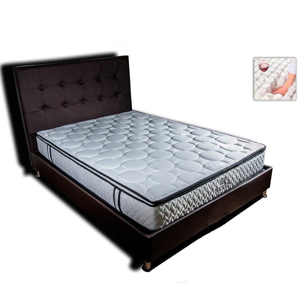 Combo Medida 140X190 Colchon Pocket + Cama Entera Tapizada