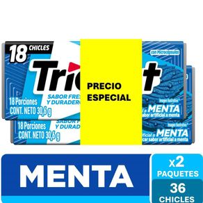 Chicle TRIDENT Sin Azúcar Menta x18und (61.2  gr)