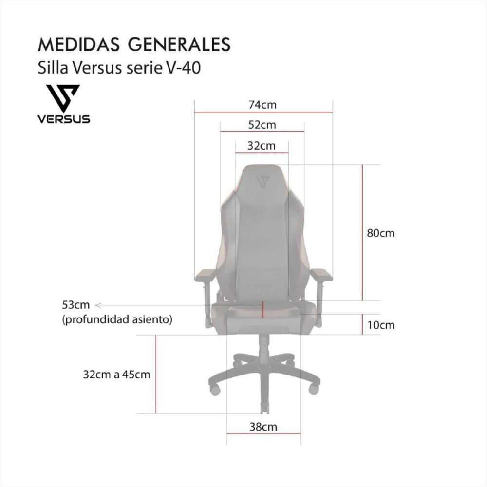 Silla Gamer Versus V40 Negro Fibra img #5