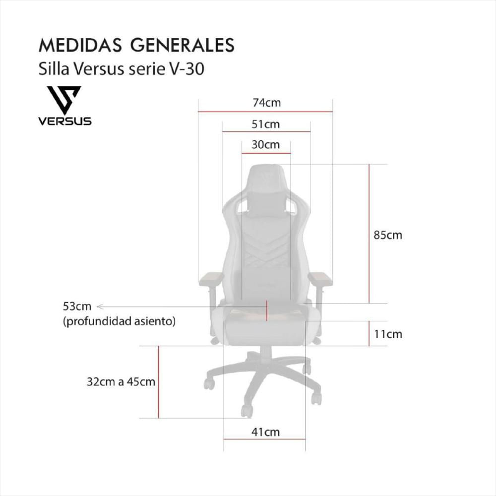 Silla Gamer Versus V30 Negro/Gris img #5