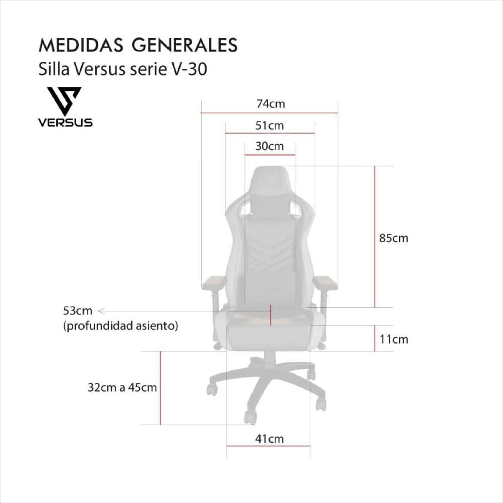 Silla Gamer Verus V30 Negro Tela img #5