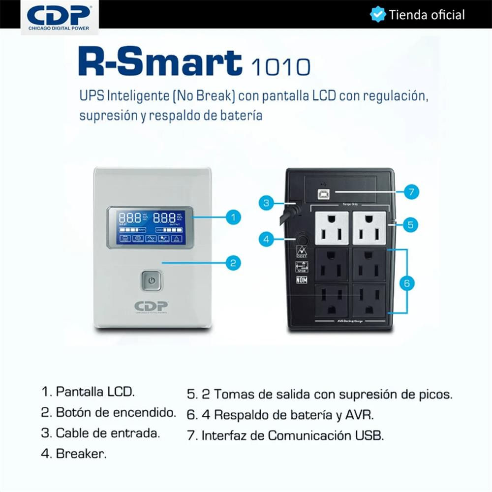 Ups Cdp R Smart 1010 De 1000Va 400W 6 Tomas Pantalla Monitoreo img #2