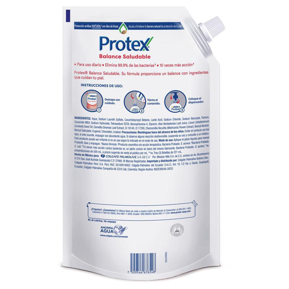 Jabón líquido para manos PROTEX Balance Saludable Corporal (800  ml) img #5