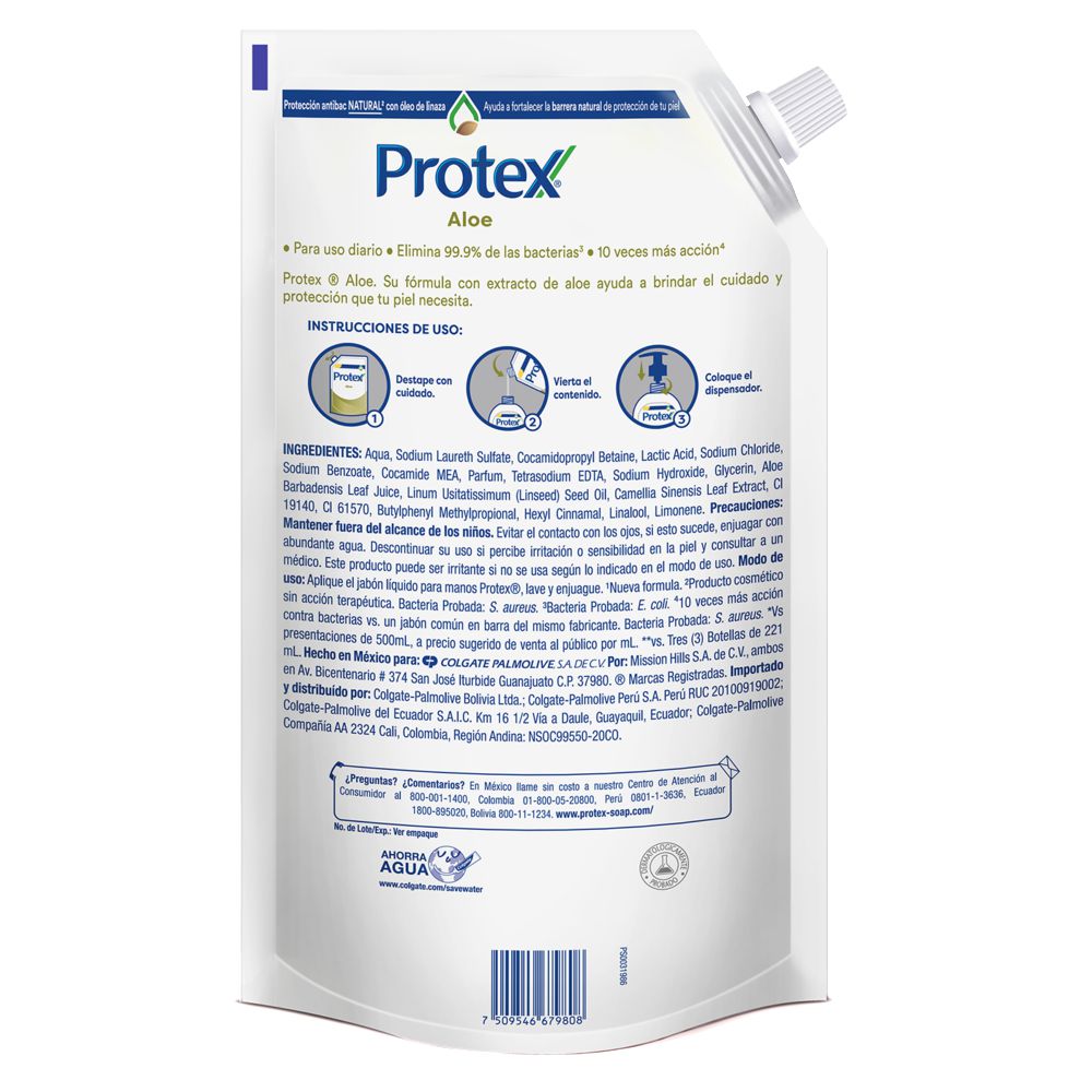 Jabón líquido para manos PROTEX Aloe Corporal (800  ml) img #3