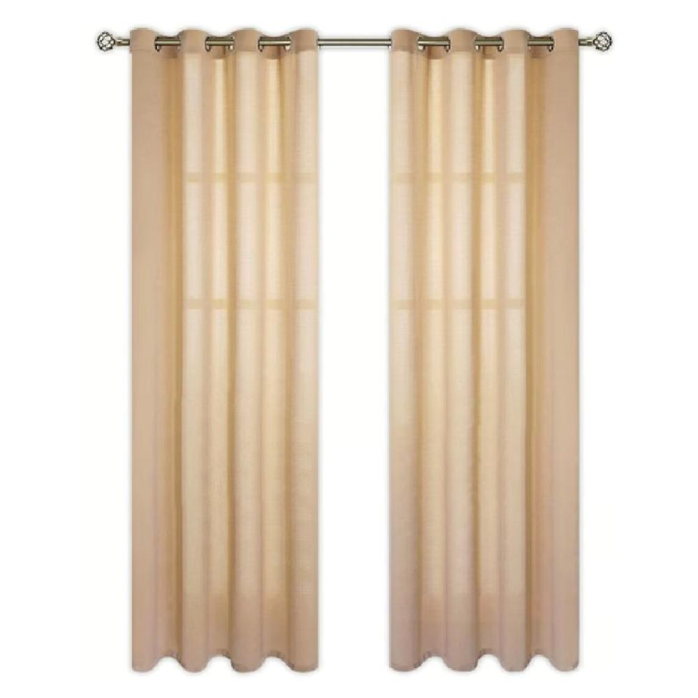 Cortina Textura Elegante Semi Transparente 2 Paños 140X220cm