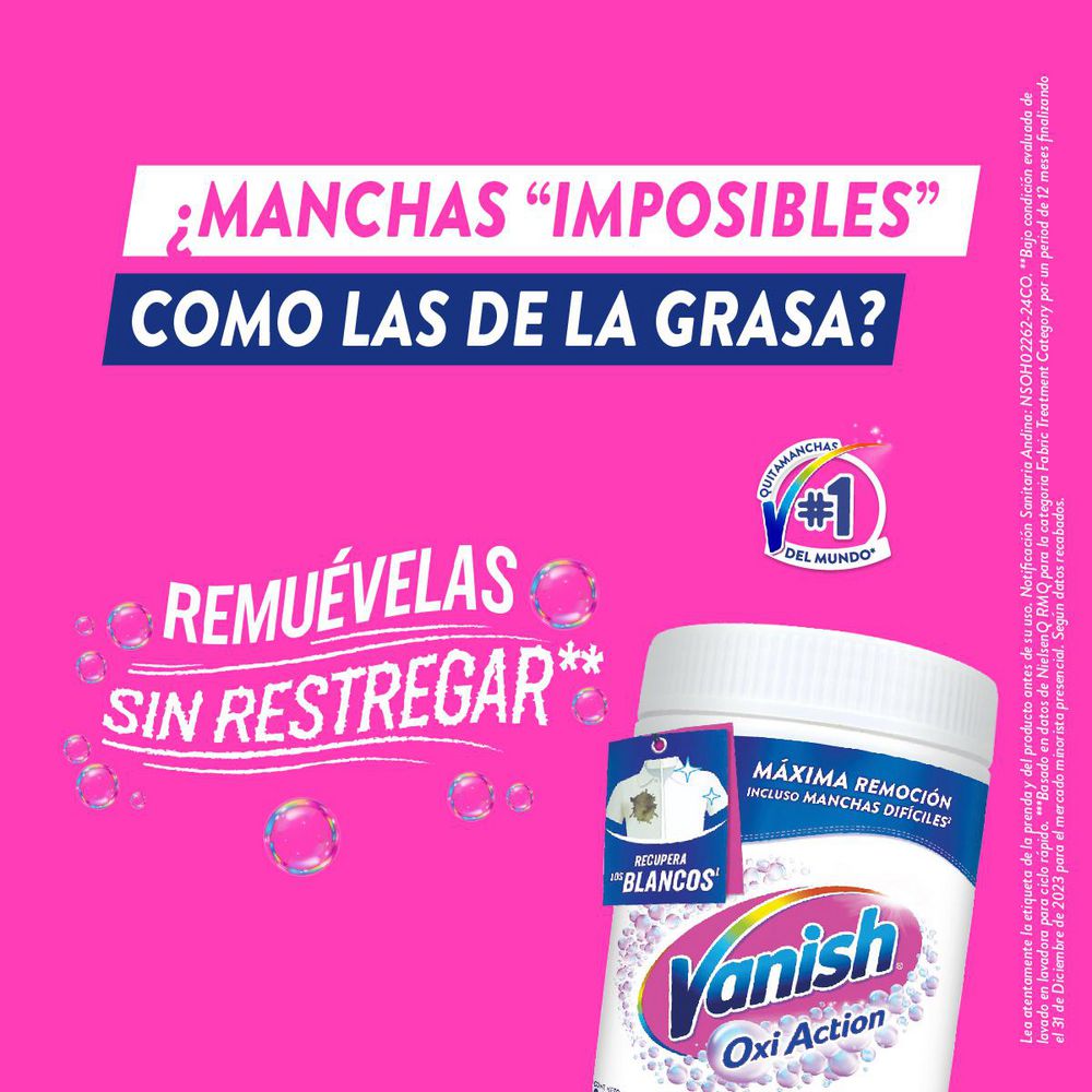 Quitamanchas VANISH blanco total (450  gr) img #2
