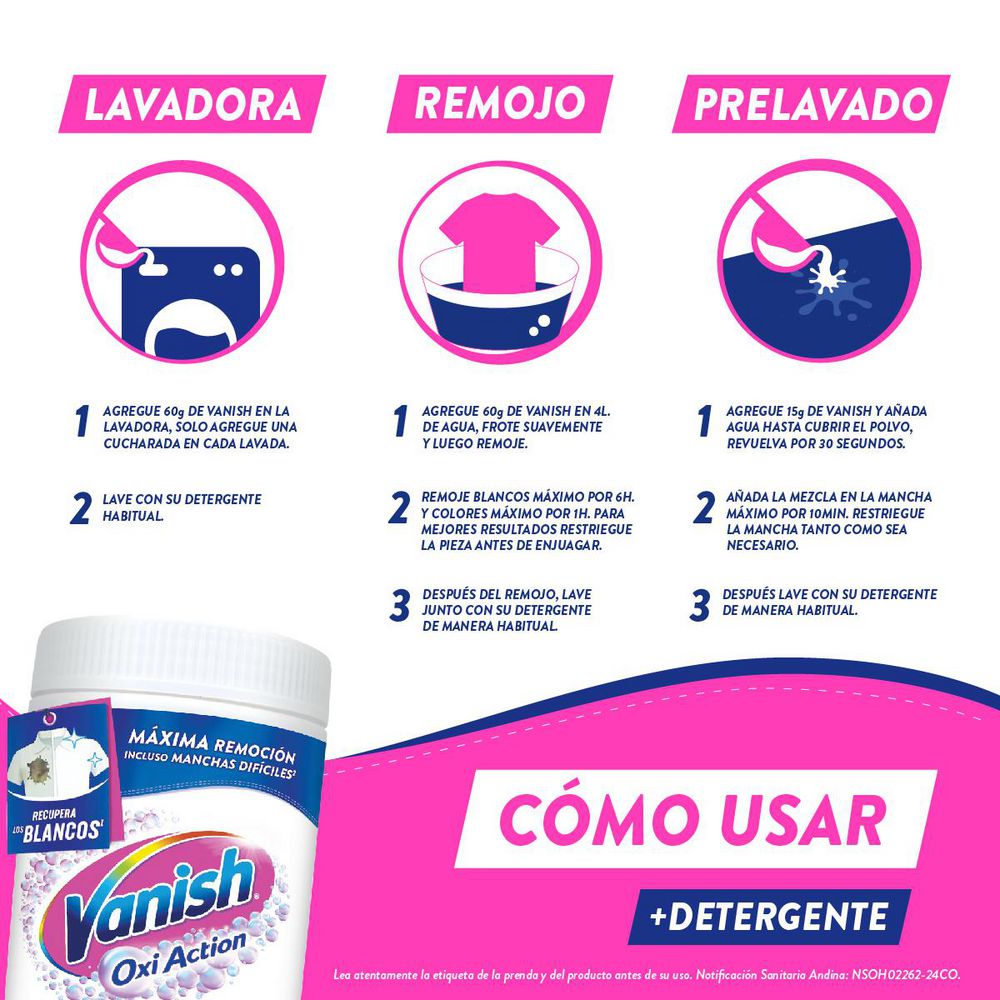 Quitamanchas VANISH blanco total (450  gr) img #5