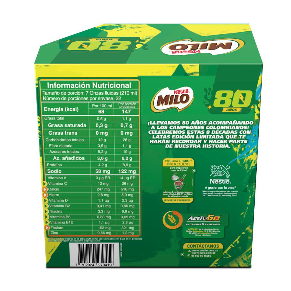 Bebida en polvo MILO latas edición limitada (440  gr) img #2