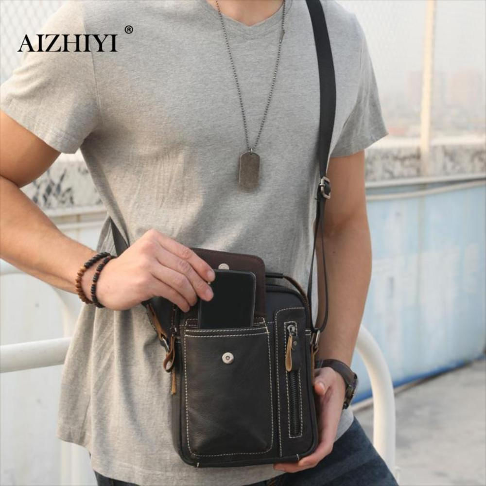 Hombres Bolsa Bull Capitán Hombres Cuero Genuino Messenger Bolsa Masculino img #3