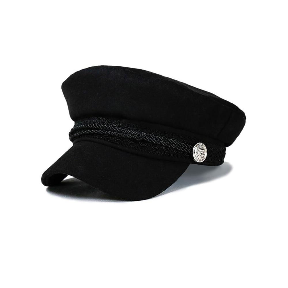Boina Cachucha Gorra Gorro Mujer Dama Pava Visera Negro Tela img #1