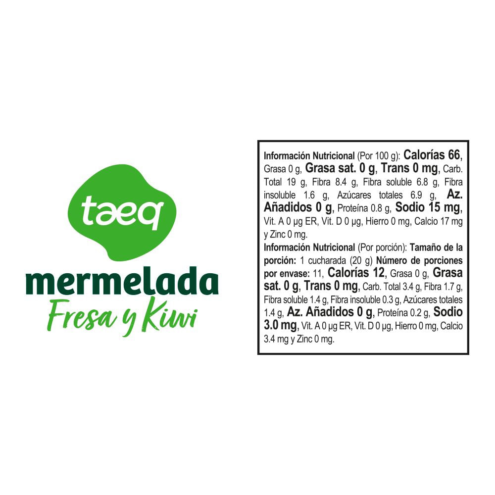 Mermelada TAEQ de fresa y kiwi (220  gr) img #2