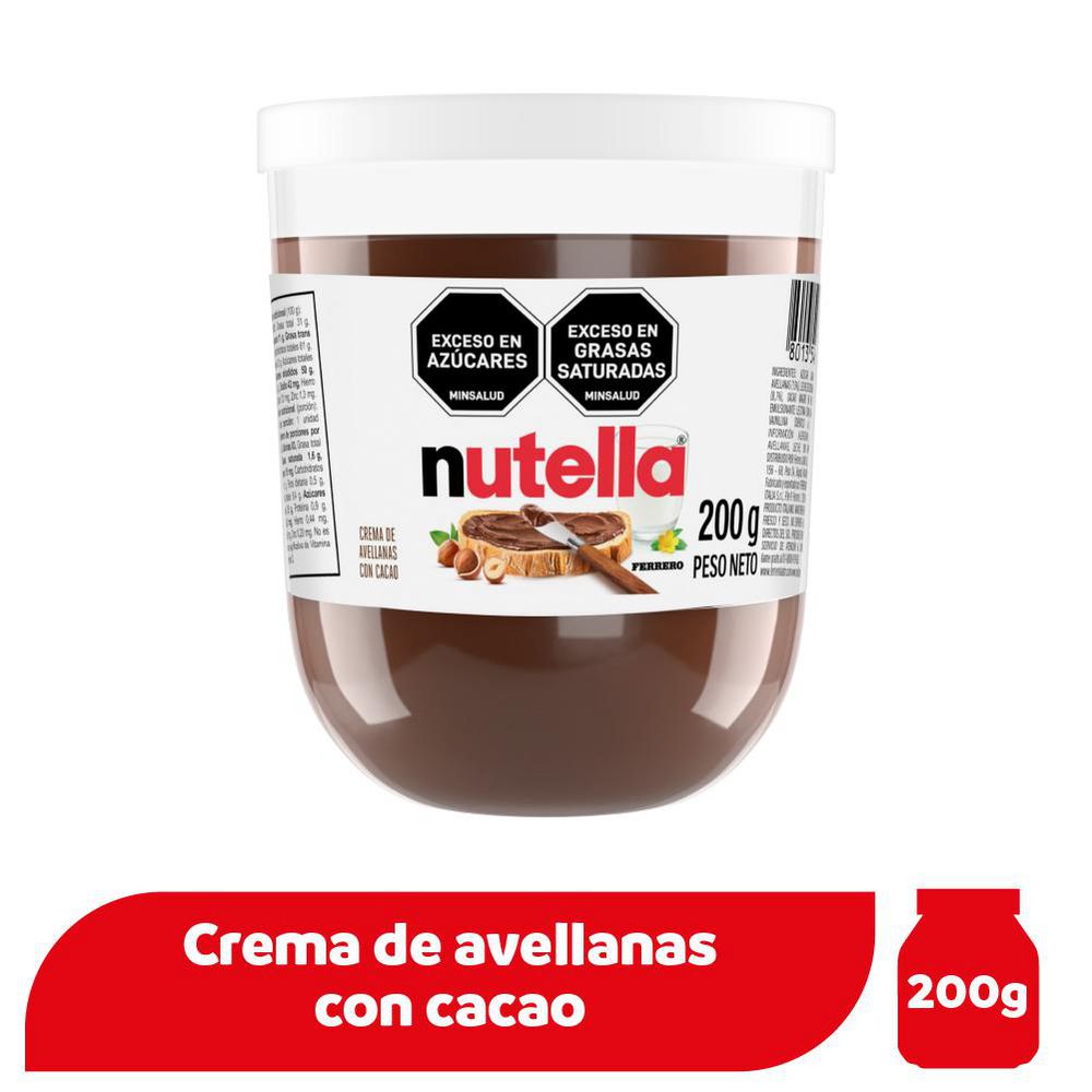 Crema de avellanas NUTELLA con cacao (200  gr)