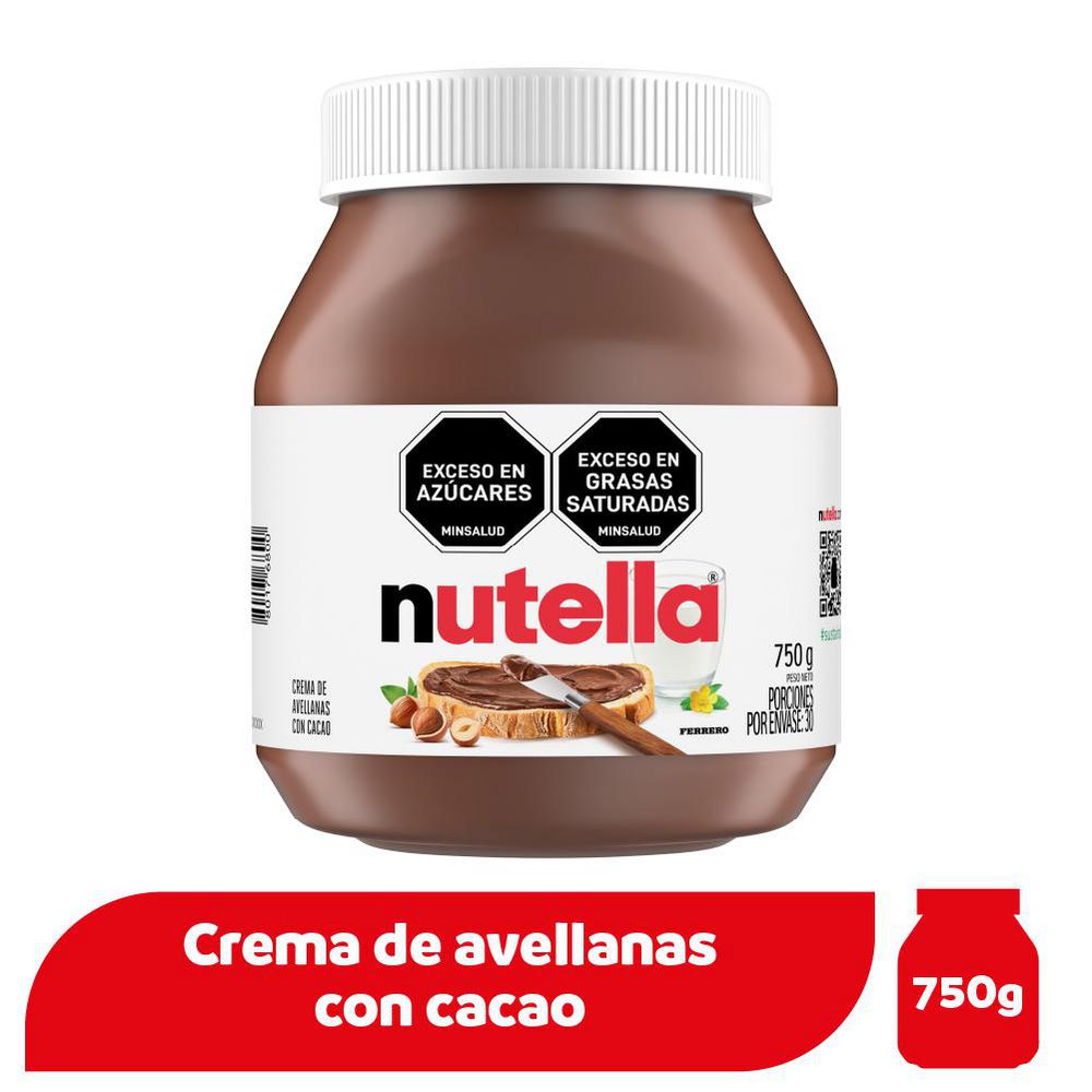 Crema de avellanas NUTELLA con cacao (750  gr)