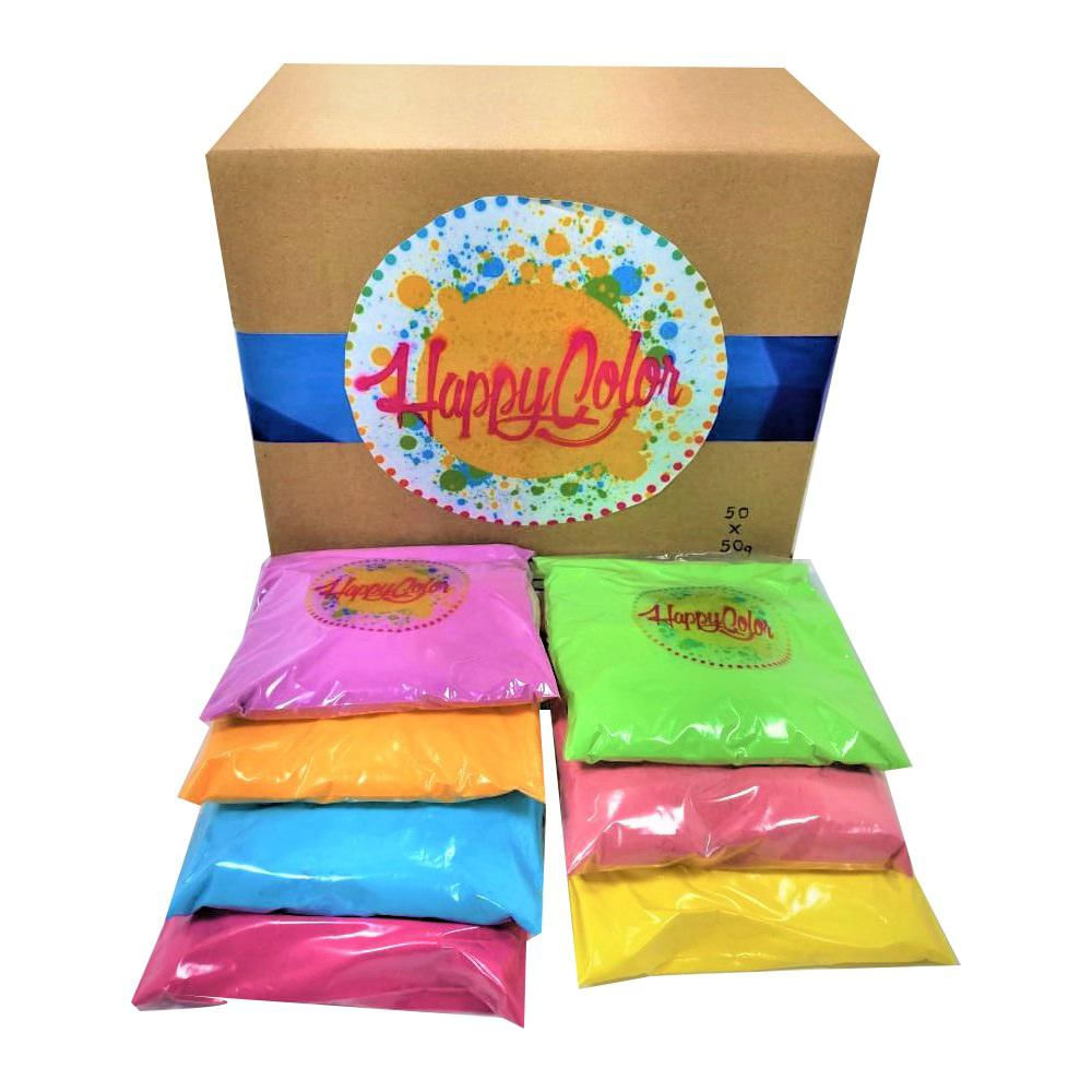 Polvos Holi Polvos Para Fiesta Kit 50 Sobres De 100G Surtido img #3