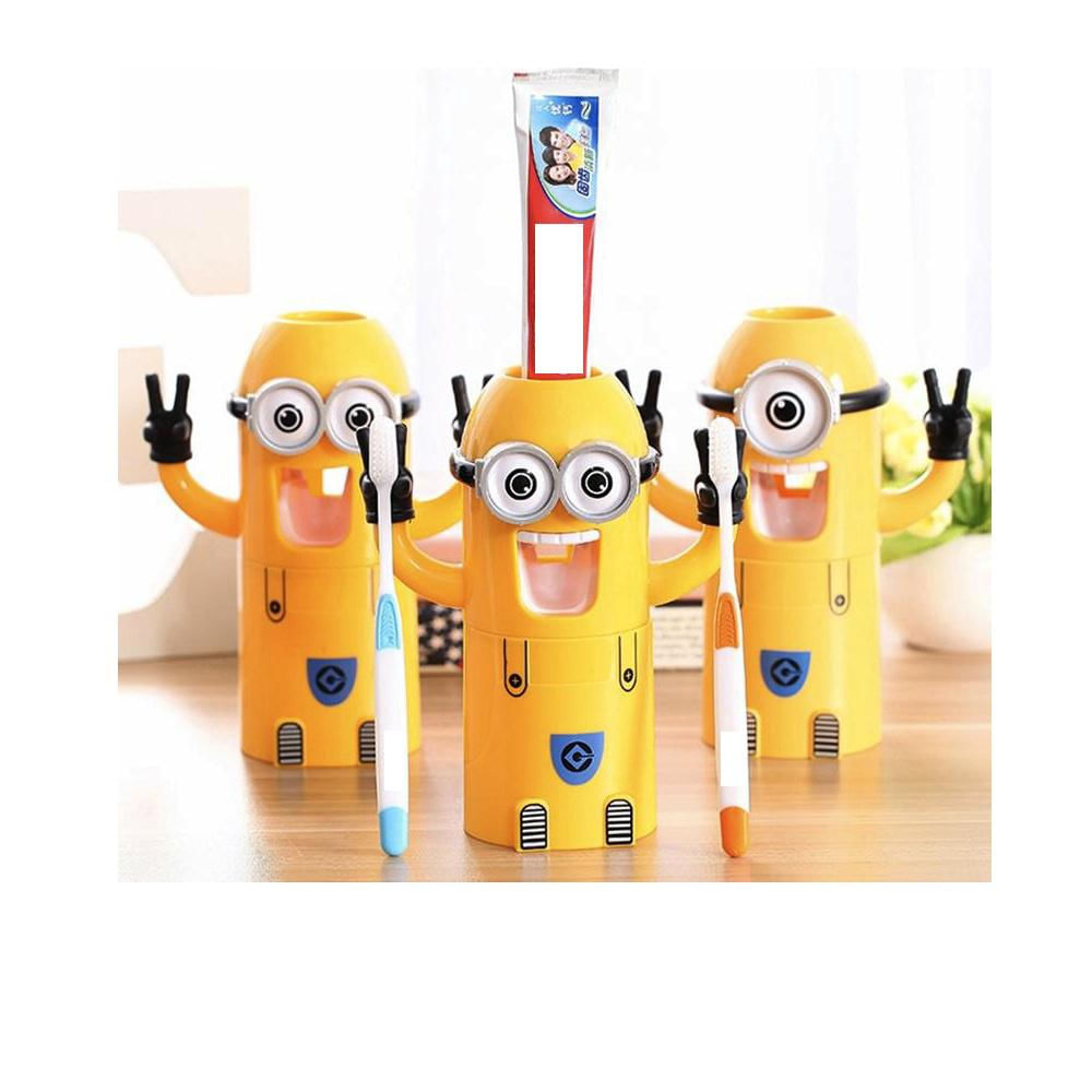 Porta Cepillo dientes Dispensador De Pasta Con Vaso Minions